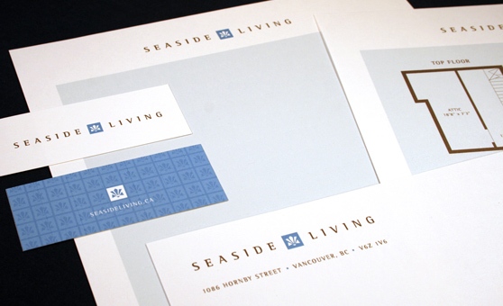 Seaside Living - Real Estate Project Marketing Identity, Logo Design, Marketing Collateral, Environmental Design, Advertisement Design - Vancouver, BC